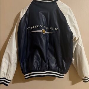 Chrysler Logo Navy and White Varsity Jacket